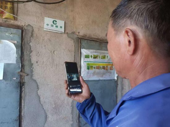 圖為向煙農(nóng)宣傳行業(yè)規(guī)范從業(yè)行為視頻